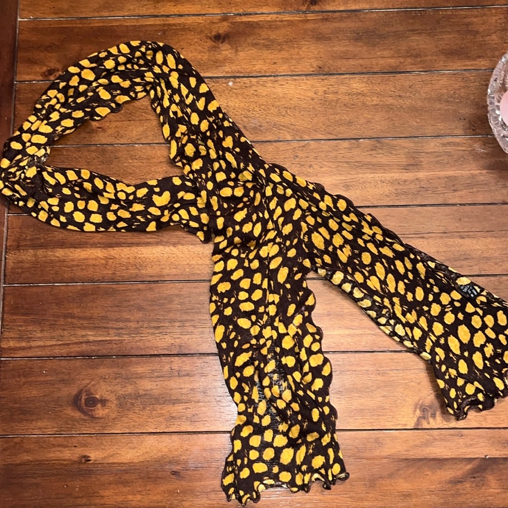 Spotted Scarf in Brown & Gold